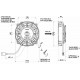 Ventilatorji 12V Univerzalni električni ventilator SPAL 167mm - sesanje, 12V | race-shop.si