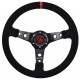 Volani 3-kraki volanski obroč RACES Corsa Rosso Evo, 350mm, semiš, 65mm zamik, črna/rdeča | race-shop.si