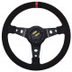 Volani 3-kraki volanski obroč RACES Corsa Rosso Evo, 350mm, semiš, 65mm zamik, črna/rdeča | race-shop.si