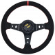 Volani 3-kraki volanski obroč RACES Corsa Rosso, 350mm, semiš, 90mm zamik, črna/rdeča | race-shop.si
