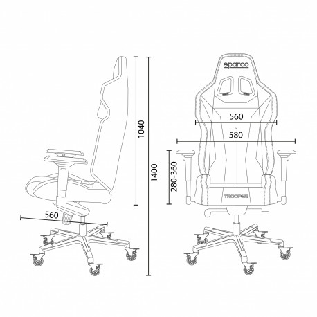 Pisarniški stoli Playseat Office chair SPARCO Trooper | race-shop.si