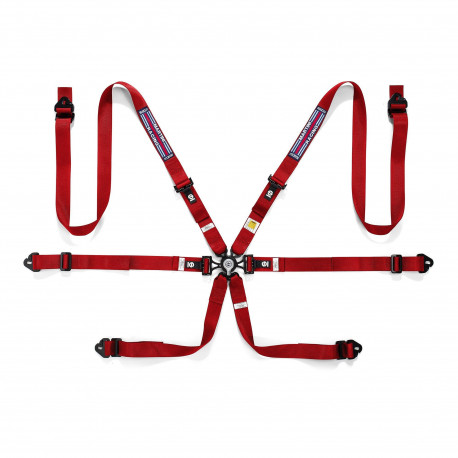 Varnostni pasovi in dodatna oprema FIA 6-točkovni športni varnostni pasovi SPARCO COMPETITION H-2 PD MARTINI RACING 2" (50mm), rdeča | race-shop.si