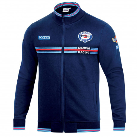 Majice s kapuco in jakne Sparco MARTINI RACING men`s full zip sweatshirt blue | race-shop.si