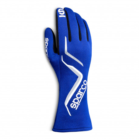 Rokavice FIA dirkalne rokavice Sparco LAND (zunanji šivi), modra/bela | race-shop.si