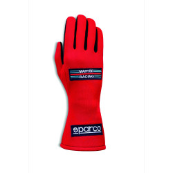 Race gloves Sparco MARTINI RACING LAND Classic with FIA 8856-2018 red