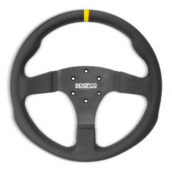 3-kraki volanski obroč Sparco R330, 330mm, usnje, brez zamika, črna/rumena