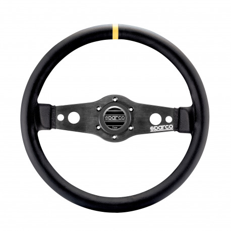 Volani 2-kraki volanski obroč Sparco R215, 350mm, usnje, brez zamika, črna/rumena | race-shop.si