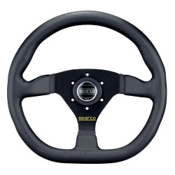 3-kraki volanski obroč Sparco L360, 330mm, usnje, brez zamika, črna