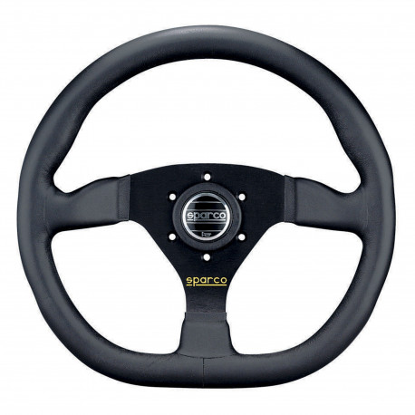 Volani 3 spokes steering wheel Sparco L360, TUV 330mm Leather, Flat | race-shop.si