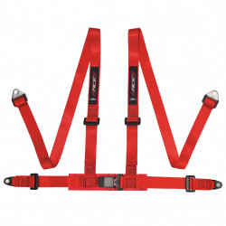 ECE 4 point safety belts 2" (50mm) RACES, red