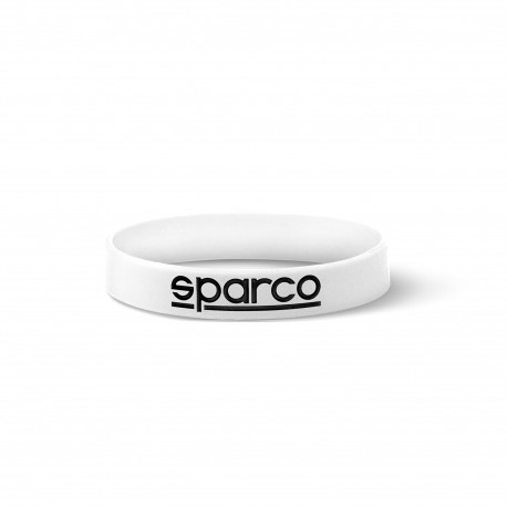Rubber wrist band SPARCO silicone bracelet white | race-shop.si