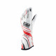 Rokavice Race gloves OMP ONE-S with FIA homologation (external stitching) white/red | race-shop.si