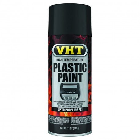 Barva za motorje v razpršilu VHT HIGH TEMPERATURE PLASTIC PAINT - Matte Black | race-shop.si