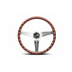 Volani 3-kraki volanski obroč MOMO CALIFORNIA, 360mm, les, 34mm zamik, rjava/srebrna | race-shop.si