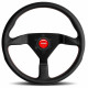 Volani 3-kraki volanski obroč MOMO MONTECARLO, 350mm, usnje, 40mm zamik, črna/rdeča | race-shop.si