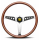 Volani 3-kraki volanski obroč MOMO CALIFORNIA, 360mm, les, 34mm zamik, rjava/srebrna | race-shop.si