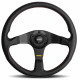 Volani 3 spokes steering wheel Black MOMO TUNER 350mm, leather | race-shop.si