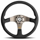Volani 3 spokes steering wheel Silver MOMO TUNER 350mm, leather | race-shop.si