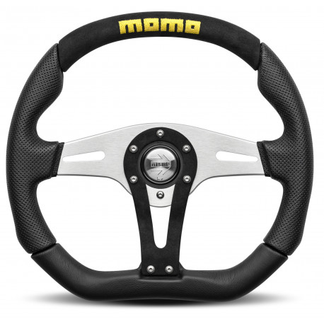 Volani 3 spokes steering wheel MOMO TREK 350mm, leather and alcantara | race-shop.si