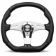 Volani 3-kraki volanski obroč MOMO TREK R, 350mm, usnje, 40mm zamik, črna/srebrna | race-shop.si