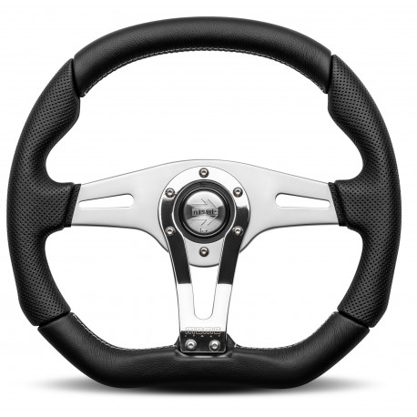 Volani 3 spokes steering wheel MOMO TREK R 350mm, leather | race-shop.si