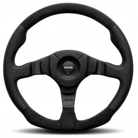 Volani 3-kraki volanski obroč MOMO DARK FIGHTER, 350mm, alcantara, 36mm zamik, črna | race-shop.si