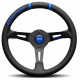 Volani 3-kraki volanski obroč MOMO DRIFTING, 330mm, usnje, 88mm zamik, črna/modra | race-shop.si