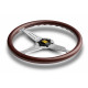 Volani 3-kraki volanski obroč MOMO GRAND PRIX, 350mm, les, 37mm zamik, rjava/srebrna | race-shop.si