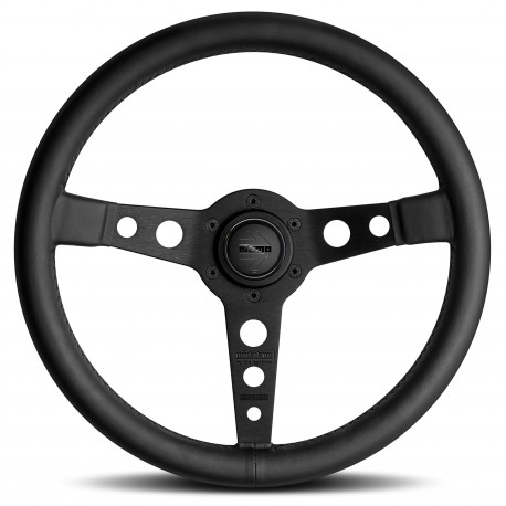 Volani 3 spoke steering wheel MOMO PROTOTIPO BLACK EDITION 350mm, leather | race-shop.si