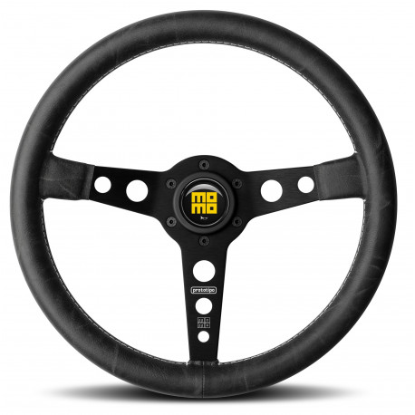 Volani 3 spoke steering wheel MOMO PROTOTIPO HERITAGE Black 350mm, leather | race-shop.si