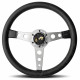 Volani 3 spoke steering wheel MOMO PROTOTIPO HERITAGE Silver 350mm, leather | race-shop.si