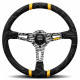 3 spoke steering wheel MOMO ULTRA Black 350mm, alcantara