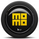 Univerzalna pesta volana s hitrim sproščanjem MOMO Horn Button - glossy black yellow heritage logo 2CCR - round liplip | race-shop.si