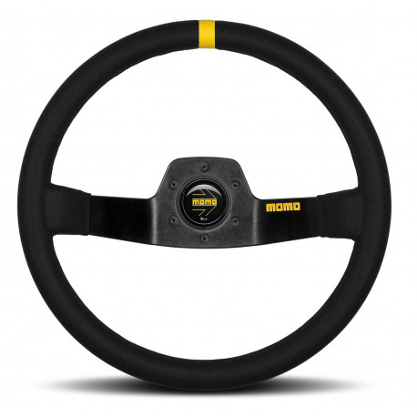 Volani 2 spoke steering wheel MOMO MOD.02 black 350mm, suede | race-shop.si
