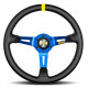 Volani 3-kraki volanski obroč MOMO MOD.08, 350mm, usnje, 88mm zamik, črna/modra/rumena | race-shop.si