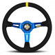 Volani 3 spoke steering wheel MOMO MOD.08 blue 350mm, suede | race-shop.si