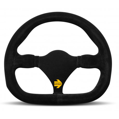 Volani 3-kraki volanski obroč MOMO MOD.27, 290mm, semiš, brez zamika, črna | race-shop.si