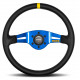 Volani 2 spoke steering wheel MOMO MOD.03 blue 350mm, leather | race-shop.si