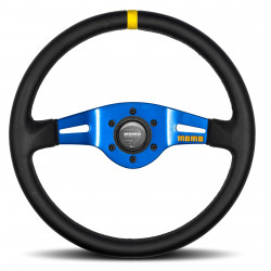2 spoke steering wheel MOMO MOD.03 blue 350mm, leather