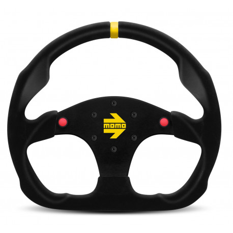 Volani 3-kraki volanski obroč MOMO MOD.30B, 320mm, semiš, 39mm zamik, črna/rdeča/rumena | race-shop.si