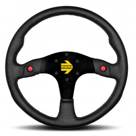 Volani 3-kraki volanski obroč MOMO MOD.80 NEW, 350mm, usnje, 33mm zamik, črna/rdeča | race-shop.si