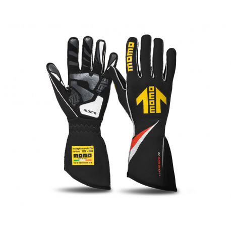 Rokavice Race gloves MOMO CORSA R with FIA homologation (external stitching) black | race-shop.si