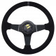 Promocije 3-kraki volanski obroč RACES Giallo, 350mm, semiš, 90mm zamik, črna/siva | race-shop.si