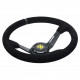 Promocije 3-kraki volanski obroč RACES Giallo, 350mm, semiš, 90mm zamik, črna/siva | race-shop.si