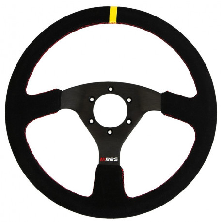 Volani 3-kraki volanski obroč RRS Traject, 330mm, semiš, brez zamika, črna/rumena | race-shop.si