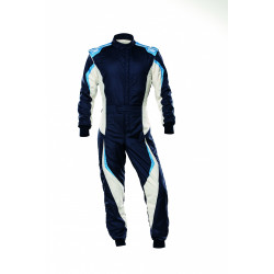 FIA race suit OMP Tecnica EVO navy blue/white/grey/cyan