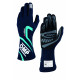 Race gloves OMP First-S with FIA (inside stitching) navy blue/tiffany