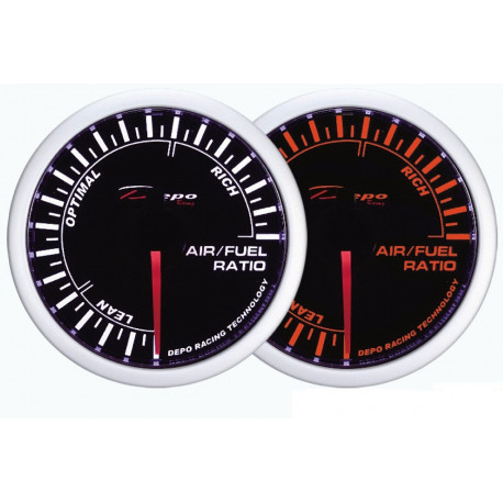 Merilne naprave DEPO bela in jantarna serija 60 mm DEPO racing gauge A/F Ratio - White and Amber series | race-shop.si