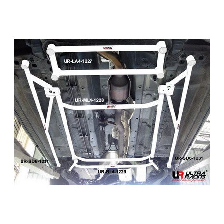 Stebrički Nissan X Trail 2.0 08+ UltraRacing 2x 3-Point Floor Bars | race-shop.si