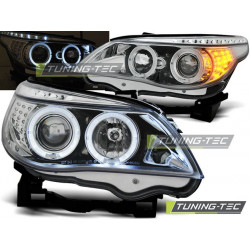 ANGEL EYES ŽAROMETI KROM LED SMERNIK za BMW E60/E61 03-07